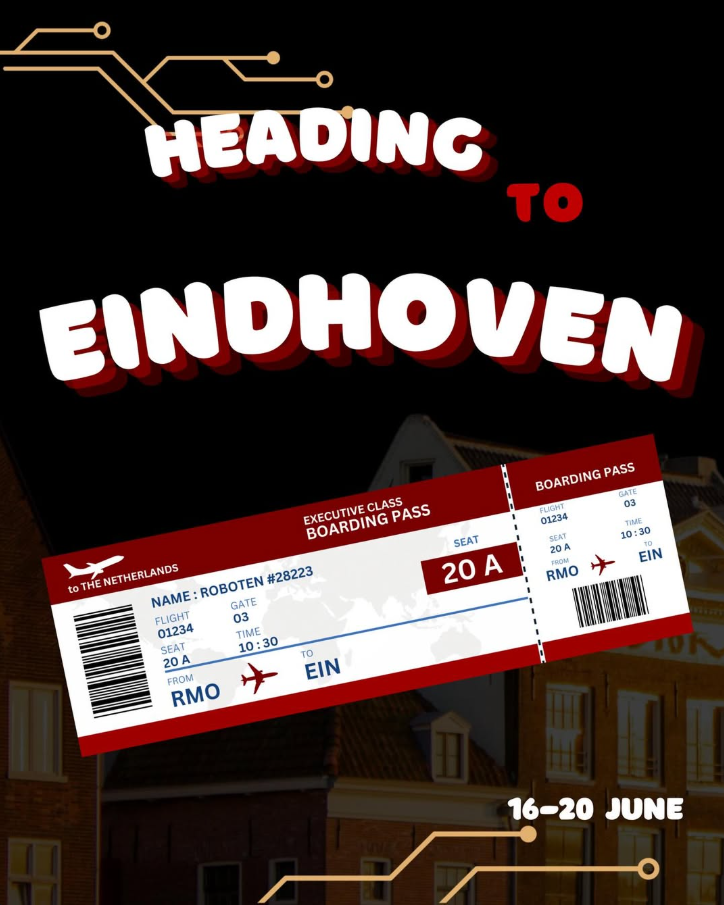 Fundraiser poster supporting RoboTen's trip to Eindhoven